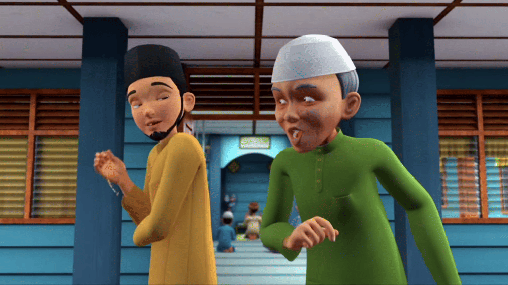 Abang Roy fokus berzikir (dok. LCP/ Upin & Ipin)