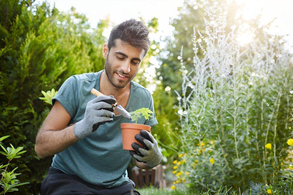 ilustrasi pria yang suka berkebun (freepik.com/cookie_studio)