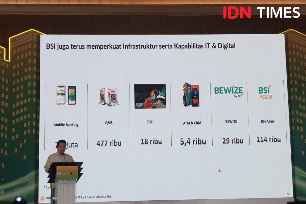 Dirut BSI Hery Gunardi pada Jumat (7/3/2025). (IDN Times/Uni Lubis)