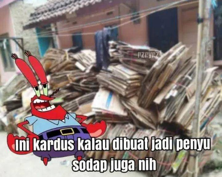 meme patung penyu dari kardus (instagram.com/pos.total)