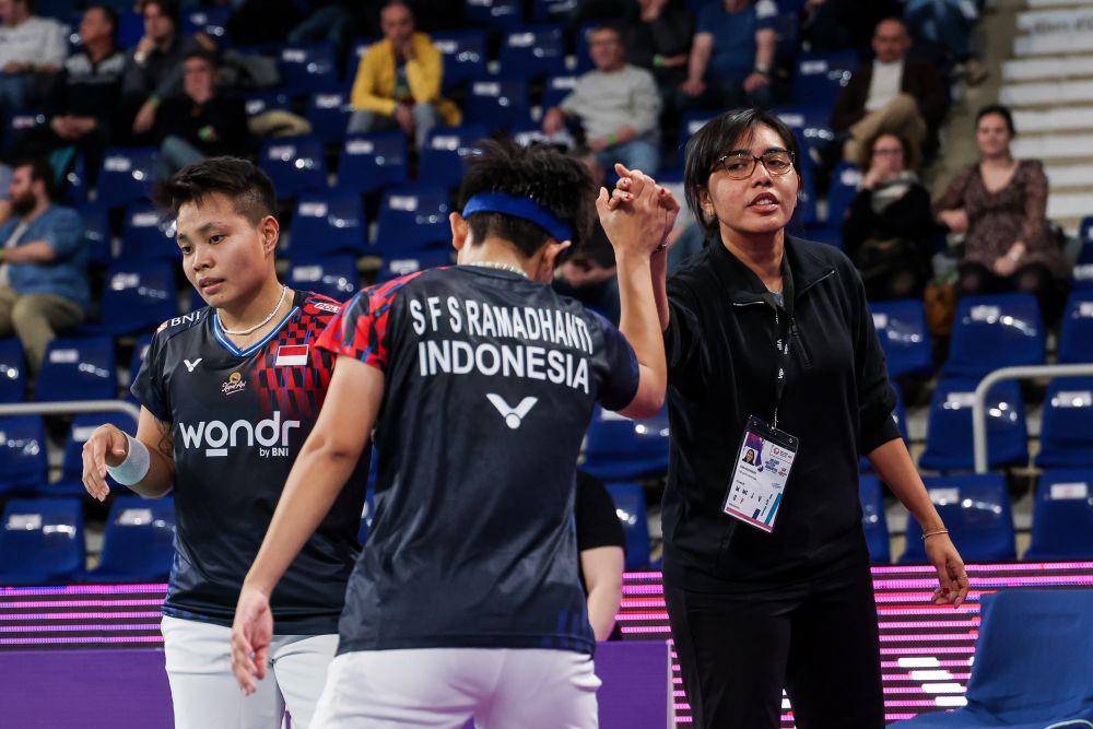 Apriyani Rahayu/Siti Fadia Silva Ramahdanti di 16 besar Orleans Masters 2025 (dok.PBSI/Badmintonphoto/Yohan Nonotte)