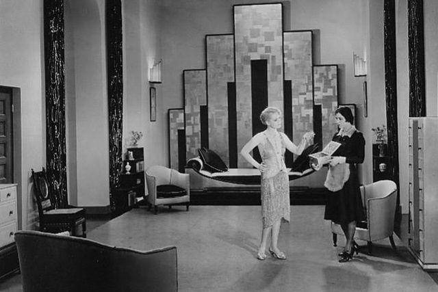 cuplikan adegan yang menampilkan Art Deco yang dirancang Cedric Gibbons (dok. Cosmopolitan Productions/Our Dancing Daughters)