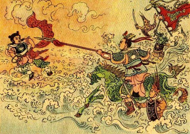 Ilustrasi Nezha dari Dong Tianye (董天野 1910-1968).