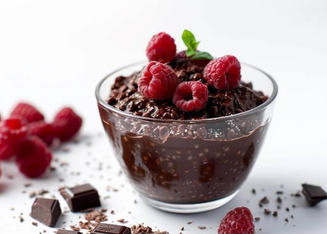 ilustrasi chocolate chia pudding (vecteezy.com/blockbits)