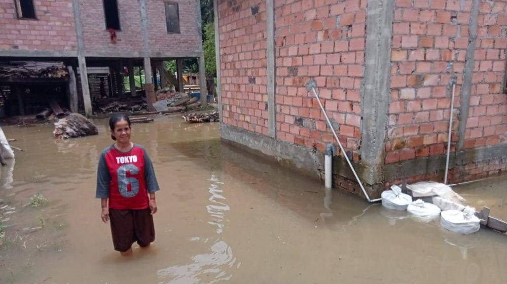 Kondisi rumah warga ya g terendam banjir di Muba. (Dok. BPBD Muba)