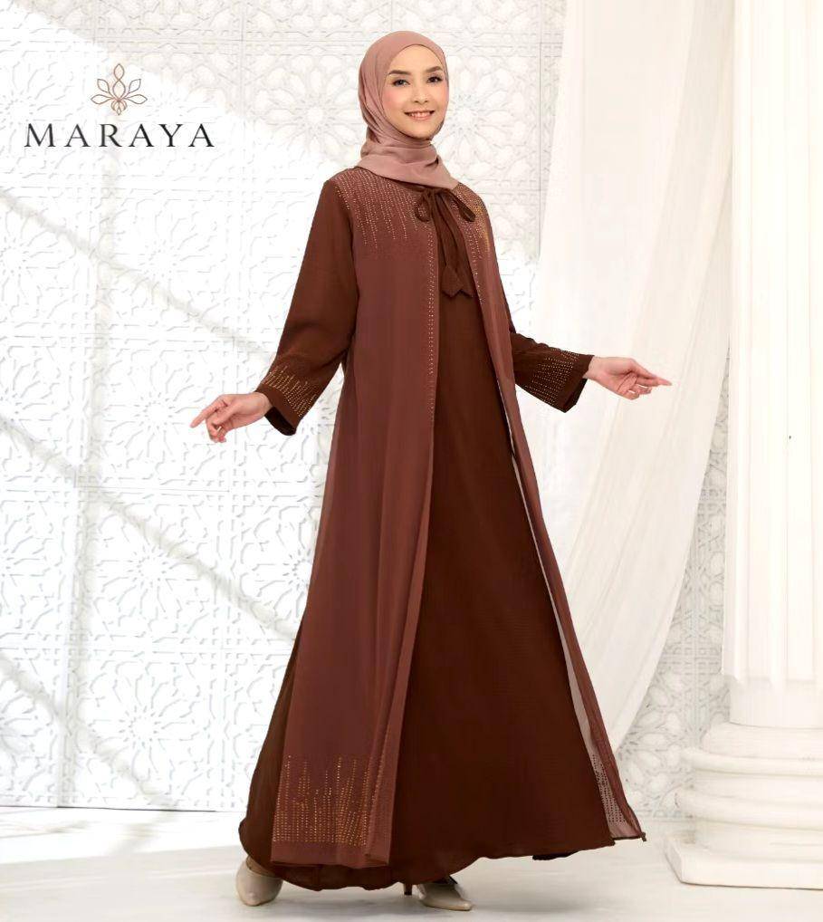 Gamis cokelat mahogany (shopee.id/MARAYA official store)