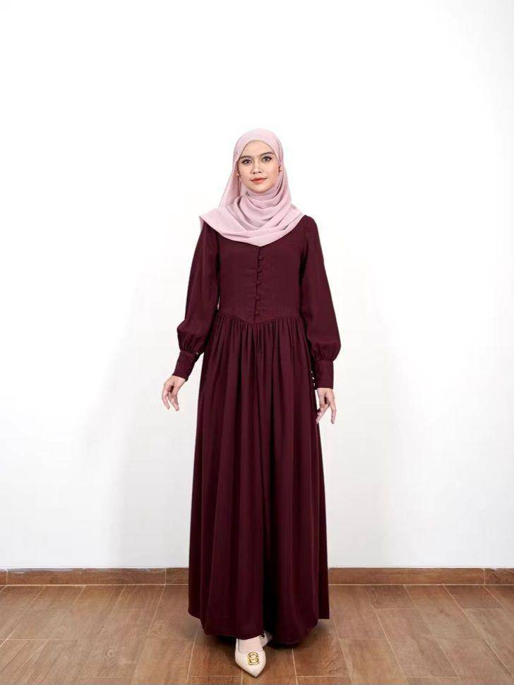 Gamis cokelat mahogany (shopee.id/EVOLVERE)