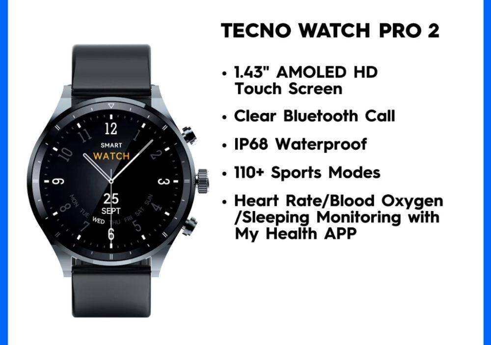 Tecno Watch Pro 2 (shopee.co.id/Tecno AIoT Official Store)