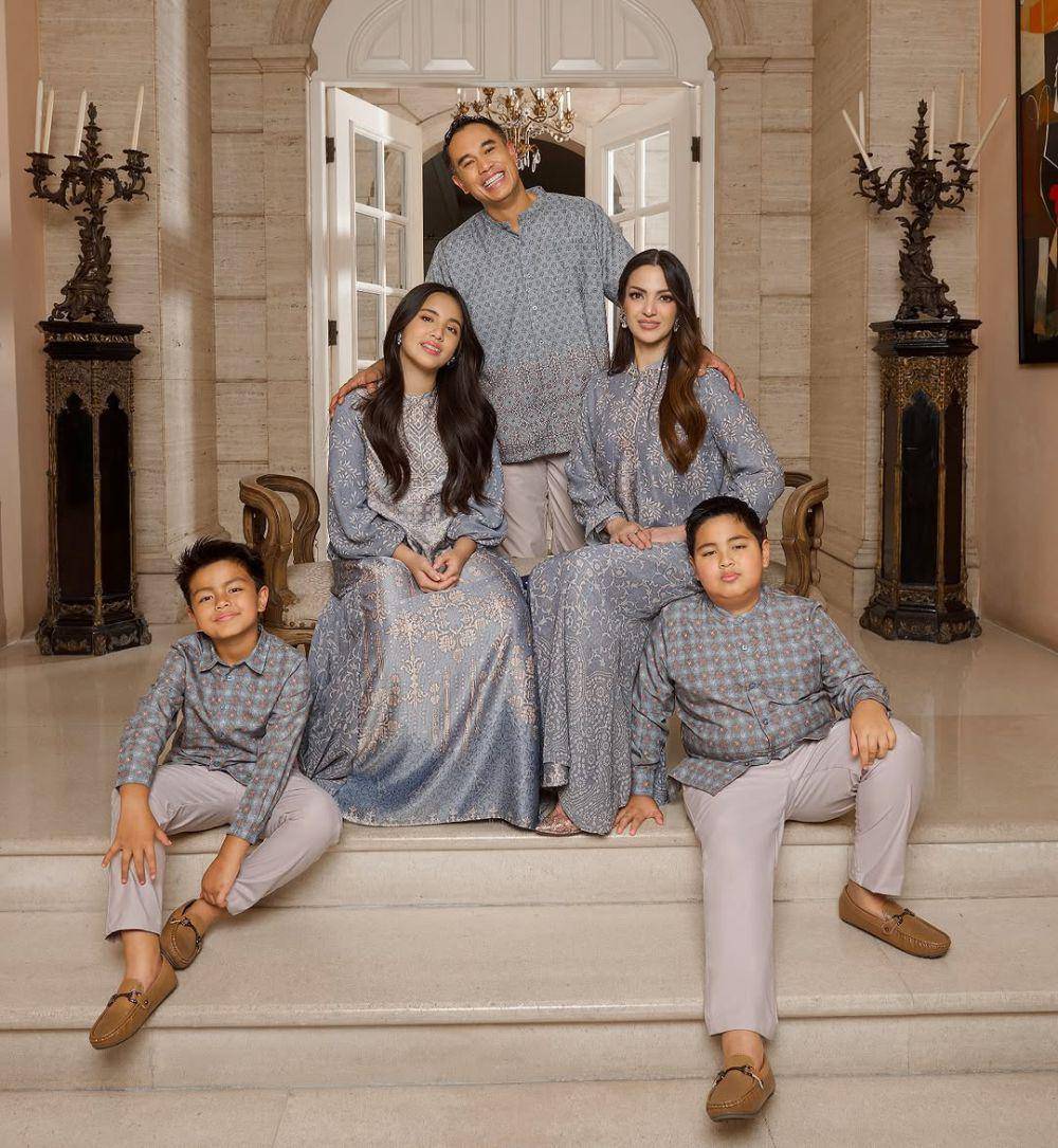 potret momen photoshoot edisi Lebaran 2025 keluarga Nia Ramadhani dan Ardi Bakrie (instagram.com/geulis.id)