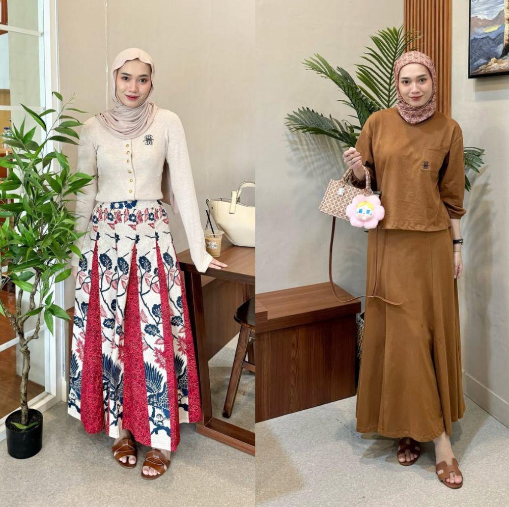 8 OOTD Long Skirt buat Bukber ala Putcah Lestari, Anggun Optimal!