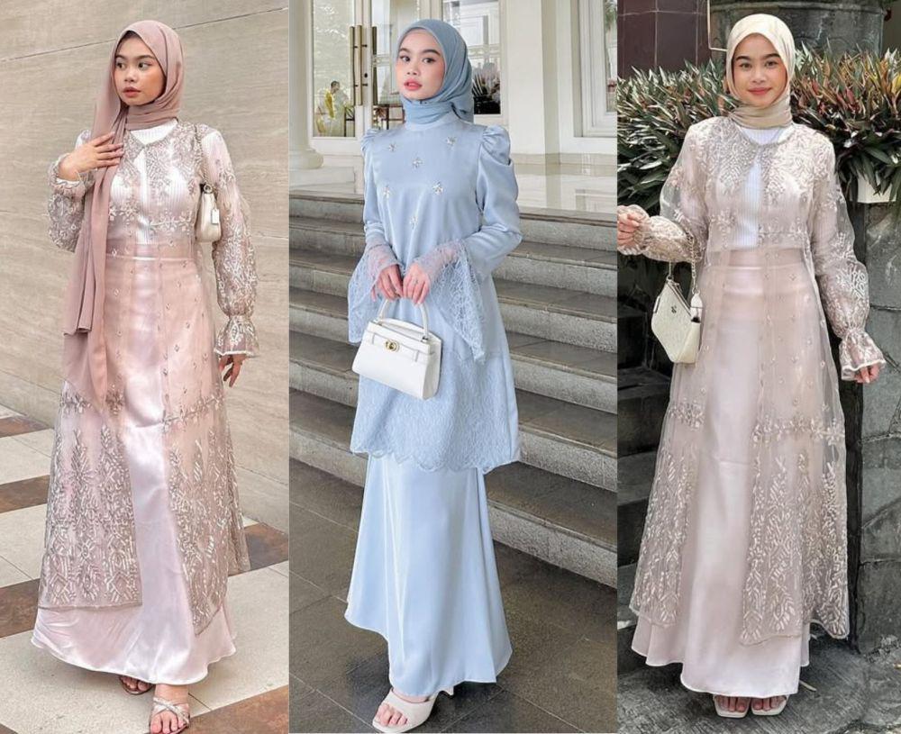 8 Inspirasi OOTD Didominasi Brukat Mewah Elegan ala Nola Clara