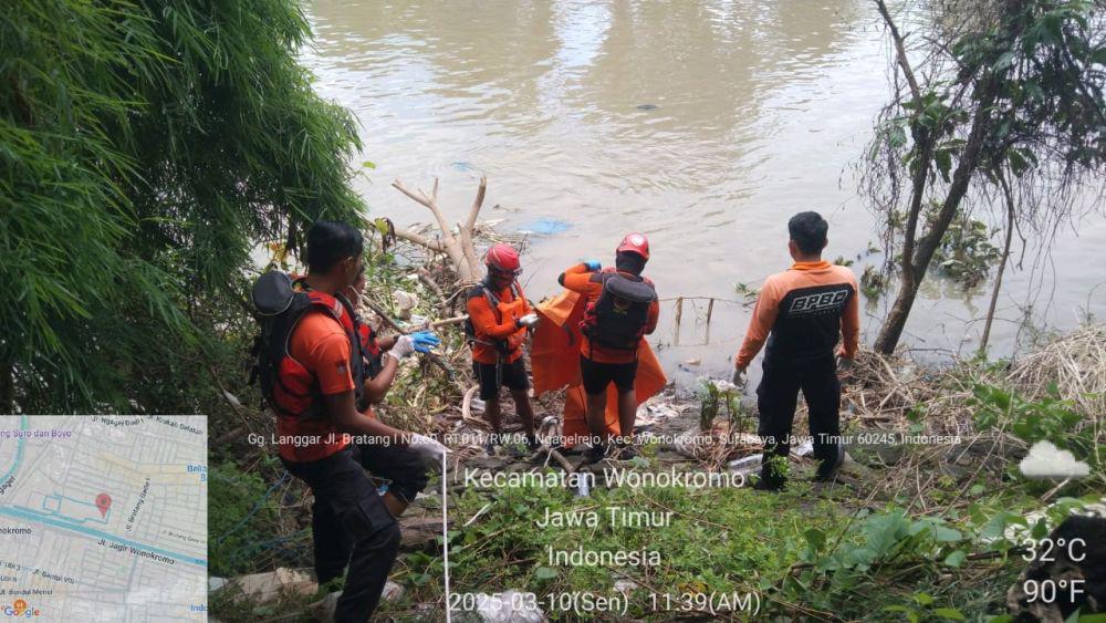 Mayat Perempuan Ditemukan di Sungai Jagir Wonokromo