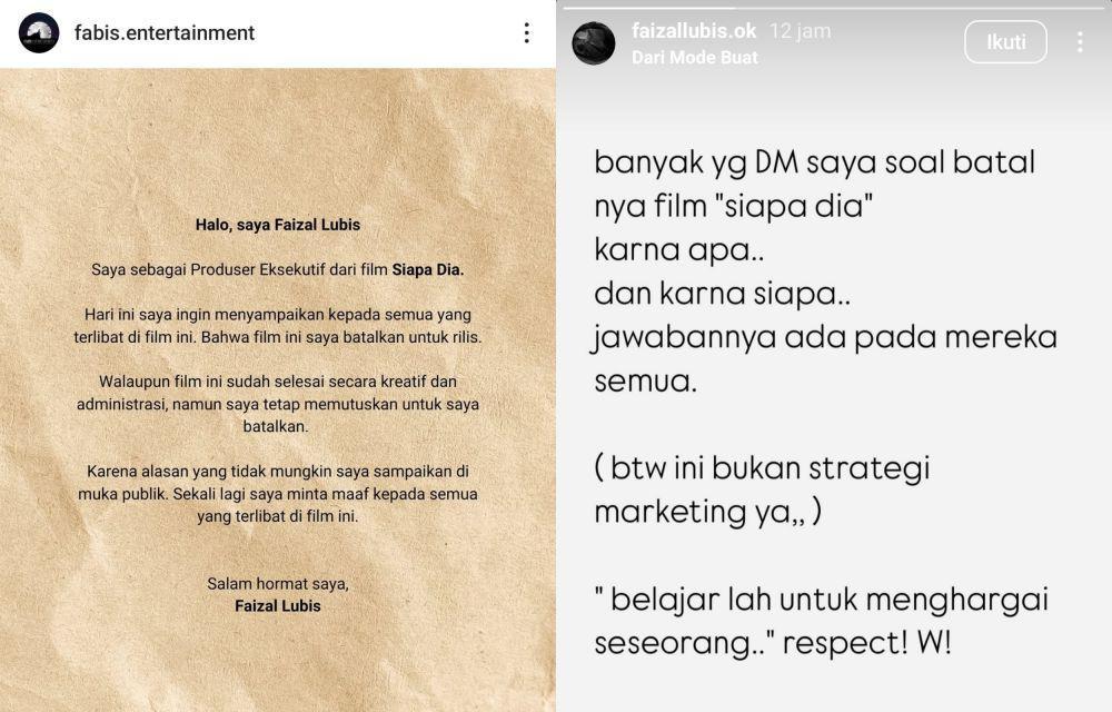 Produser Umumkan Film Siapa Dia Karya Garin Nugroho Batal Rilis