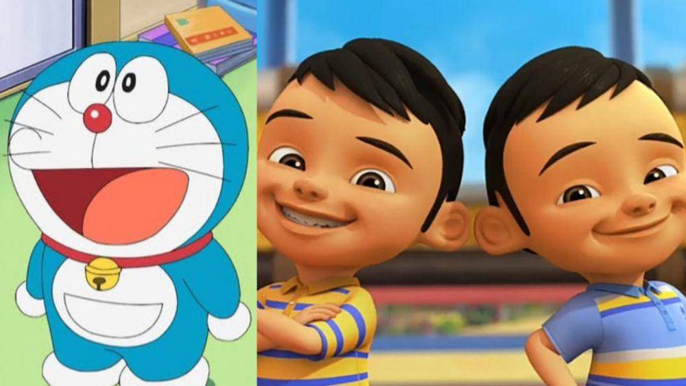 Doraemon dan cuplikan Upin & Ipin episode Gunting Rambut (instagram.com/dorachan_official | youtube.com/Les' Copaque Production)