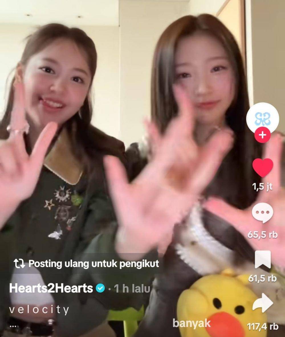 Carmen ikut tren Velovcity bareng Stella Hearts2Hearts (tiktok.com/hearts2hearts)
