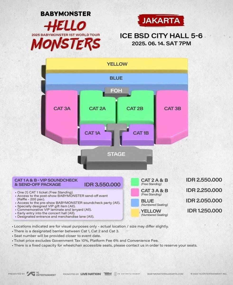 Daftar harga dan cara pembelian tiket konser BABYMONSTER (instagram.com/pkentertainment.id)