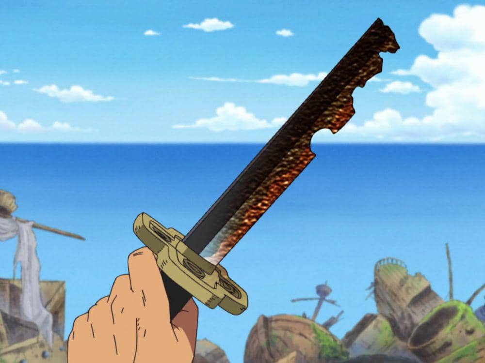 Pedang Yubashiri yang dihancurkan oleh angkatan laut (dok. Toei Animation/One Piece)