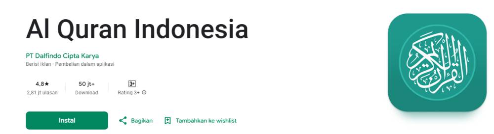 Aplikasi Al-Qur'an Indonesia (Play.google.com/Al-Qur'an Indonesia
