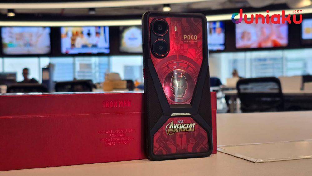 POCO X7 Pro edisi Iron Man, difoto oleh Fahrul Nurullah. (Duniaku.com/Fahrul Nurullah)