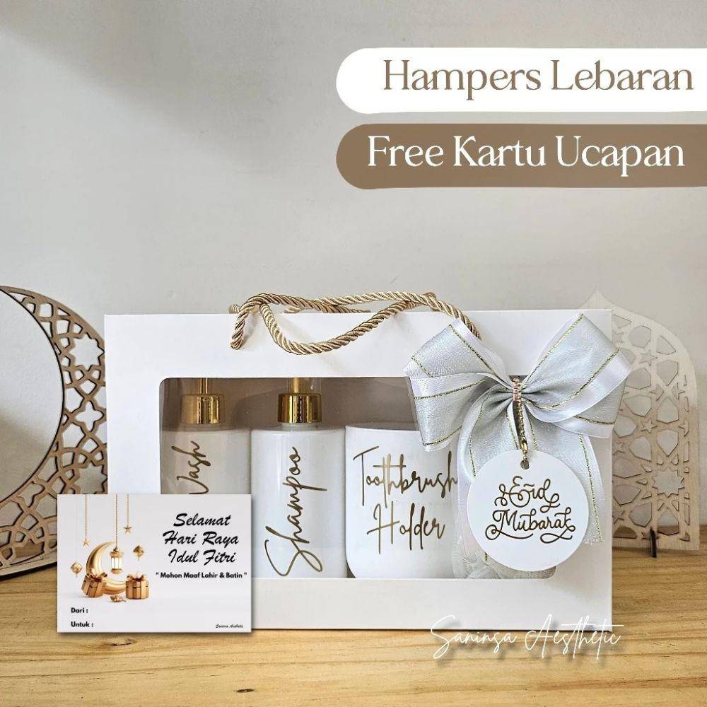 Ilustrasi isi hampers Lebaran (Shoope/Saninsa Aesthetic)