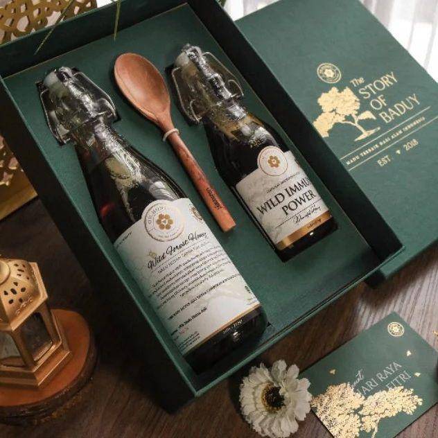 Ilustrasi isi hampers Lebaran (Shoope/Madu Oh,Honey Hutan Asli)