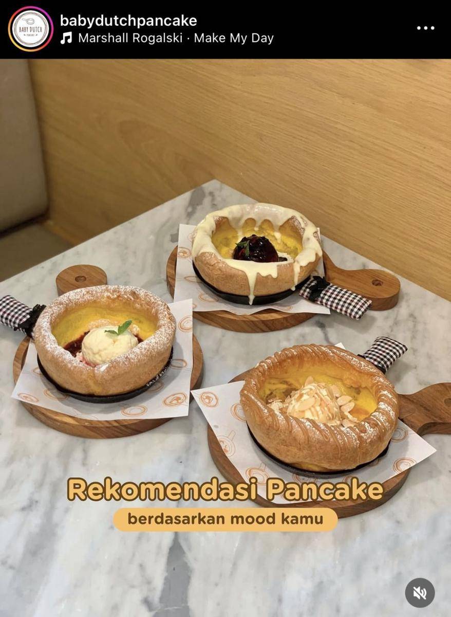 Menu di Baby Dutch Pancake (https://www.instagram.com/babydutchpancake/)