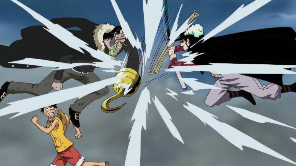 Crocodile melindungi Luffy (dok. Toei Animation/One Piece)