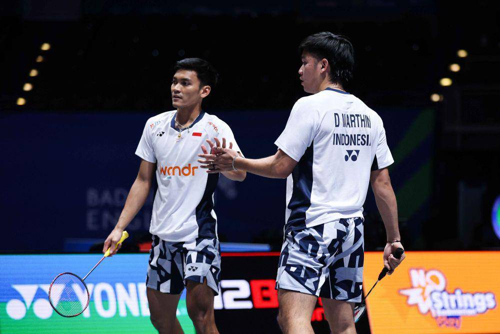 Muhammad Shohibul Fikri/Daniel Marthin mengalahkan unggulan pertama di 32 besar All England 2025 (dok. PP PBSI)
