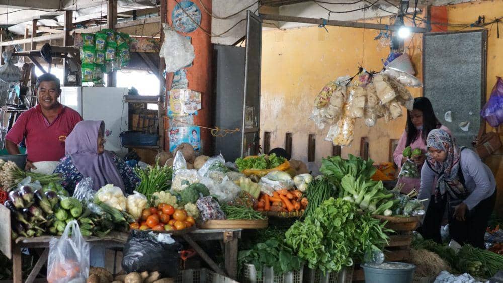 Pedagang sayuran di pasar tradisional Gunungkidul.(Dok.Diskominfo Gunungkidul)