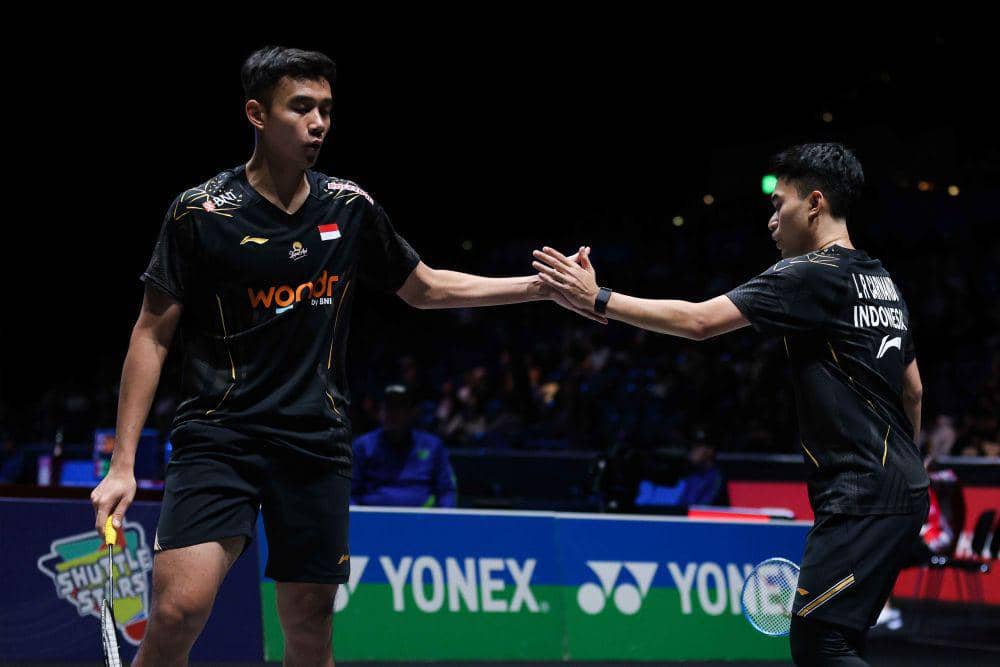 Leo Rolly Carnando/Bagas Maulana memetik kemenangan perdana di All England 2025 (dok. PP PBSI)