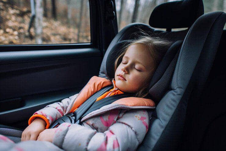 Ilustrasi anak tidur dalam mobil (freepik.com/alisaa)
