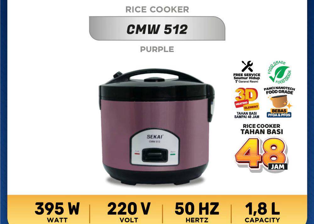 Sekai Rice Cooker CMW 512 (shopee.co.id/Sekai Official Shop)