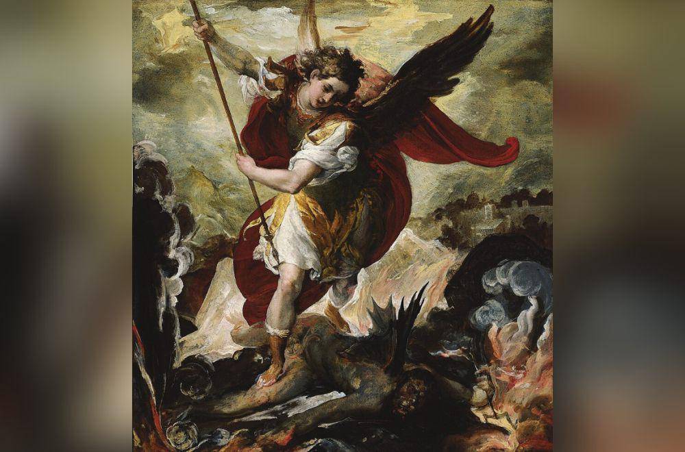 ilustrasi Malaikat Tertinggi Michael (Mikhael) mengalahkan Lucifer (commons.wikimedia.org/Francesco Maffei)