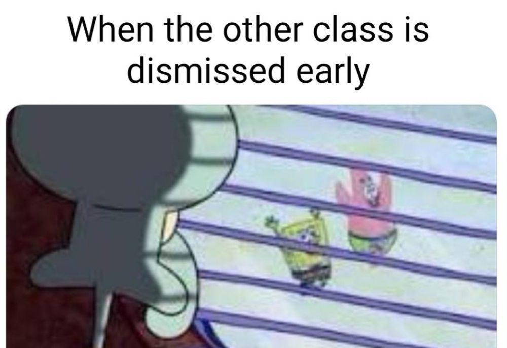 8 Meme SpongeBob tentang Kelas di Sekolah, Pernah Ngalamin?
