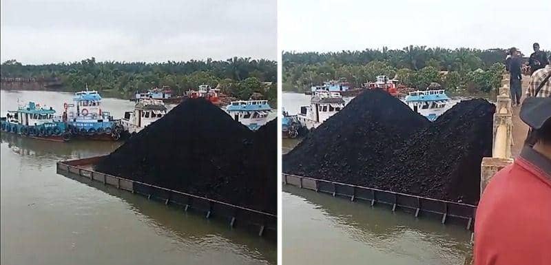 Kejadian tongkang nyangkut di jembatan Bentayan Banyuasin (Dok: istimewa)