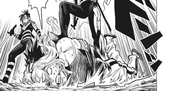 Gale Wind dan Hellfire Flame dibekuk Flashy Flash ( Dok. tonarioyj/One Punch Man )