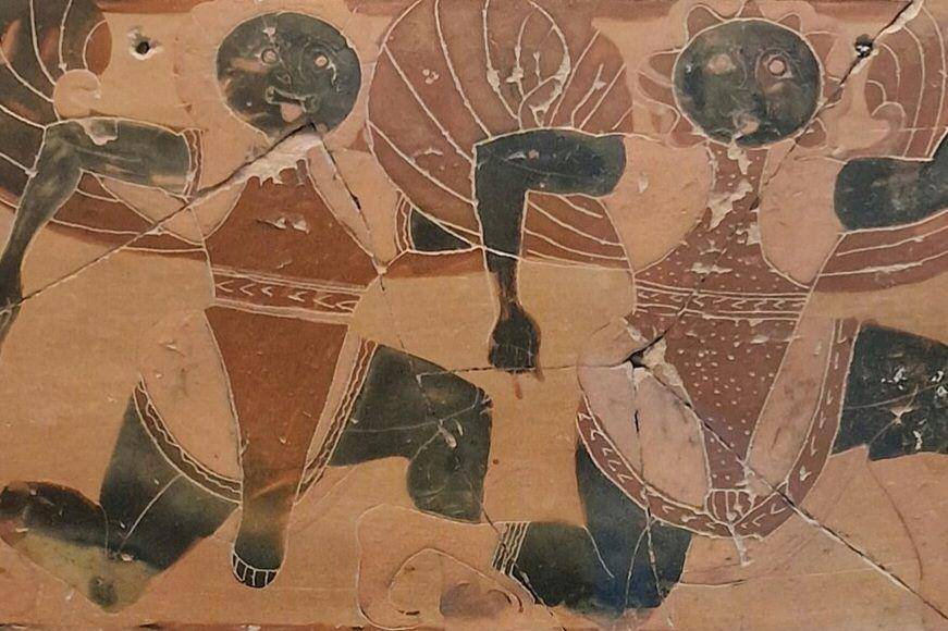 plakat dengan gambar Gorgon dari 570-540 SM di Museum Acropolis, Athena (commons.wikimedia.org/historia)