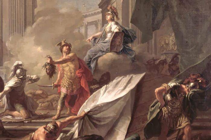 Perseus menunjukkan kepala Medusa yang terpenggal (commons.wikimedia.org/Jean-Marc Nattier)