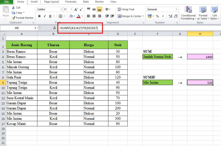 Menjumlahkan dengan rumus SUMIF (Idn Times/Sofi Nurhidayah)