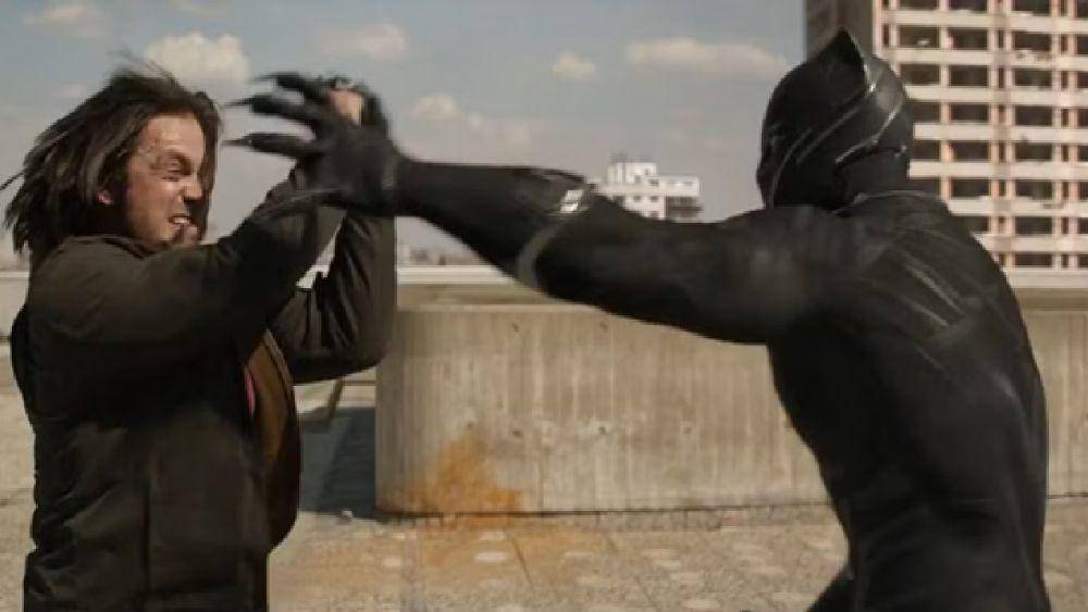 Bucky vs Black Panther (dok. Marvel Studios/Captain America: Civil War)