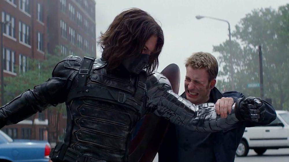 Winter Soldier vs Captain America (dok. Marvel Studios/Captain America: The Winter Soldier)