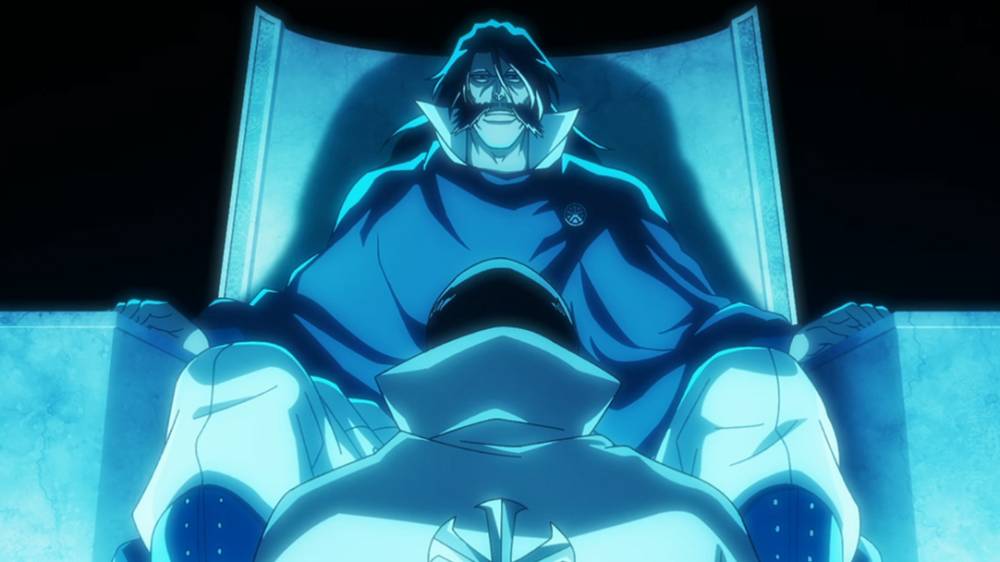 Ishida berlutut kepada Yhwach. (dok. Pierrot/Bleach: Thousand-Year Blood War)