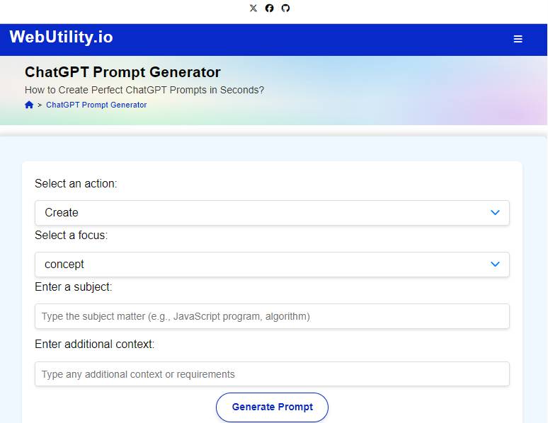tampilan website WebUtility (webutility.io)