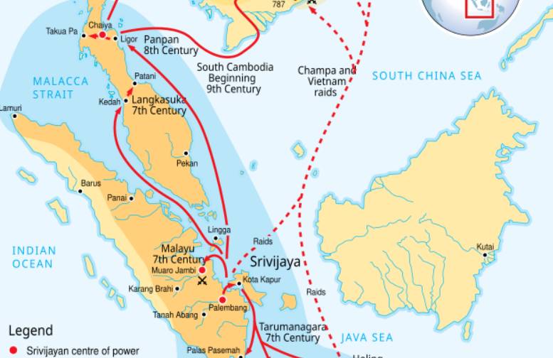 ilustrasi wilayah kerajaan Srivijaya (commons.wikimedia.org/Gunawan Kartapranata)