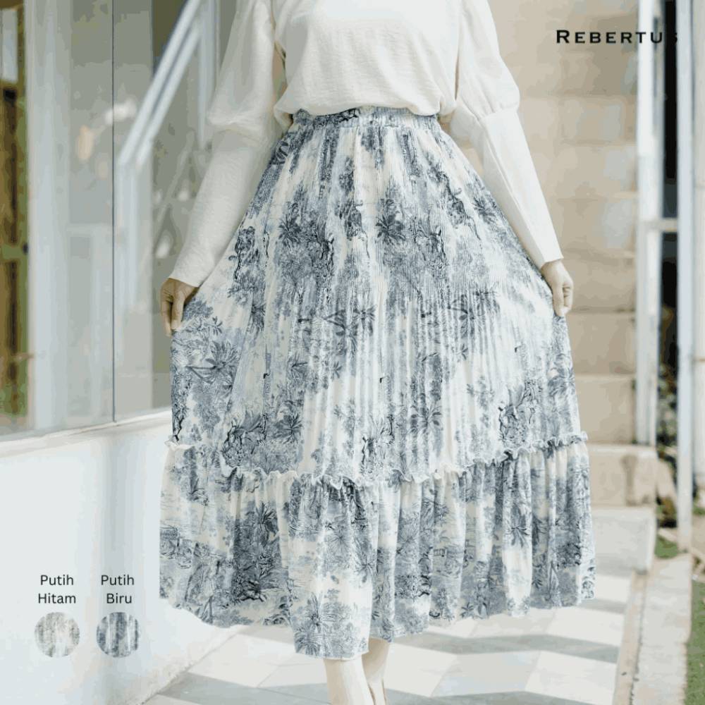 Ilustrasi rok floral (shopee.co.id/Rebertus Official Shop)