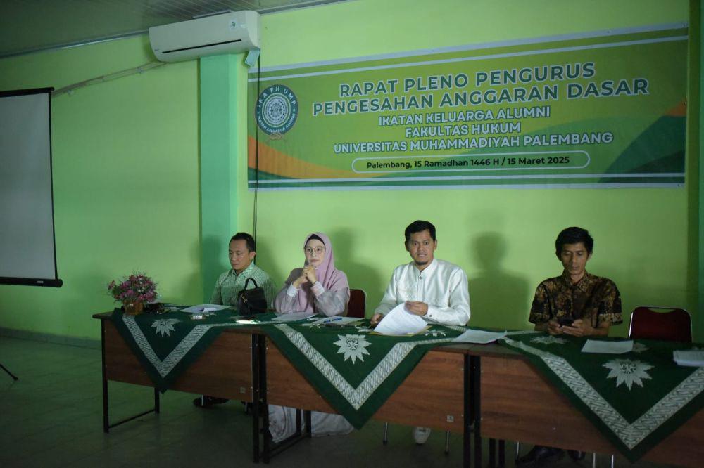 Rapat Pleno, Pengurus IKA FH UMP Tetapkan Anggaran Dasar