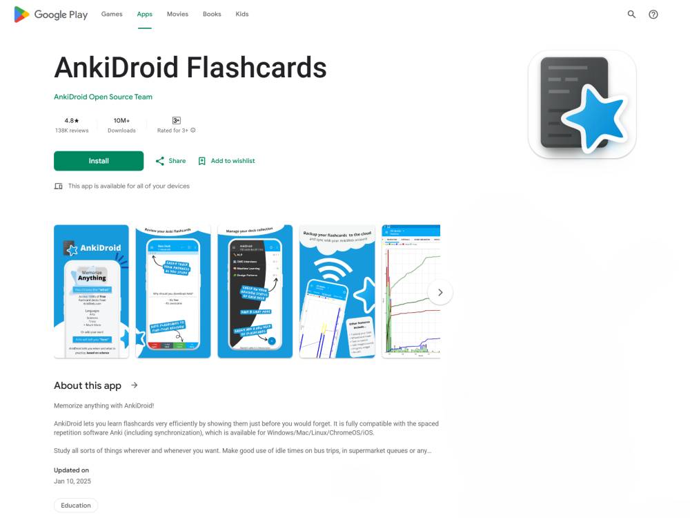 aplikasi AnkiDroid Flashcards (dok. Google Play)