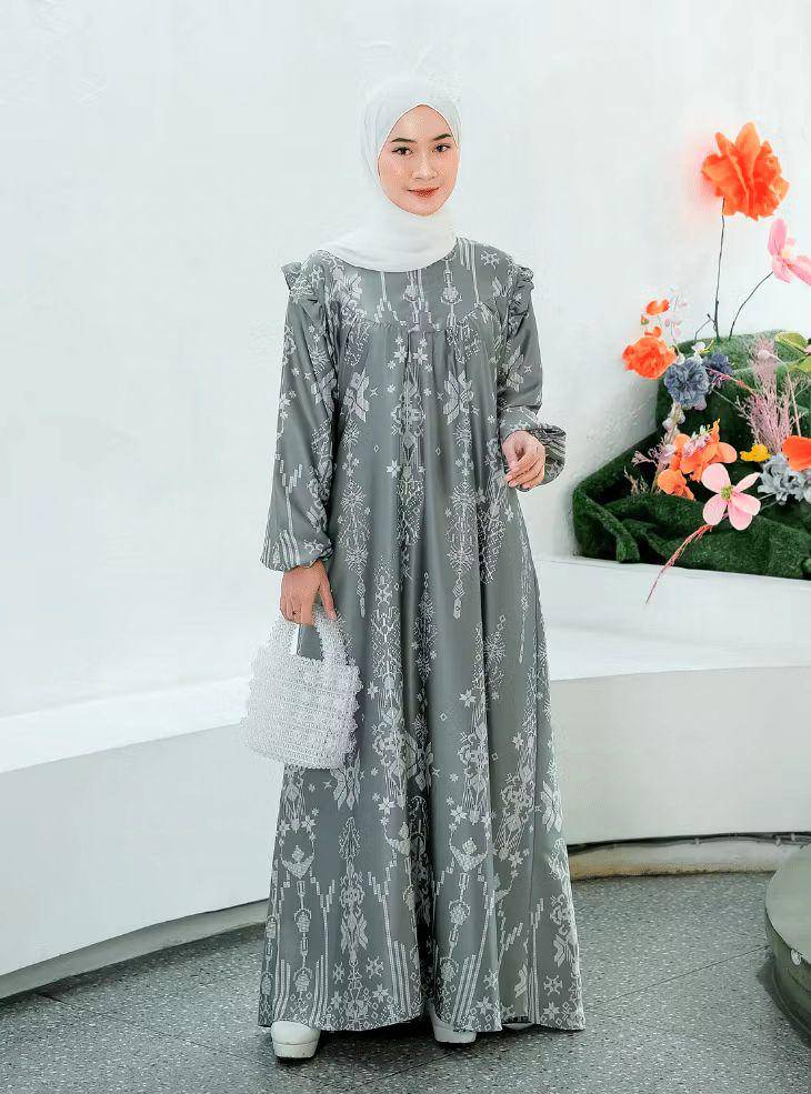 rekomendasi gamis silk untuk Lebaran 2025 (shopee.com/Shirin Zein Official Store)