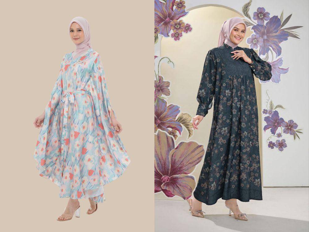 rekomendasi gamis silk untuk Lebaran 2025 (dok. Klamby) | rekomendasi gamis silk untuk Lebaran 2025 (dok. ZM Zaskia Mecca)