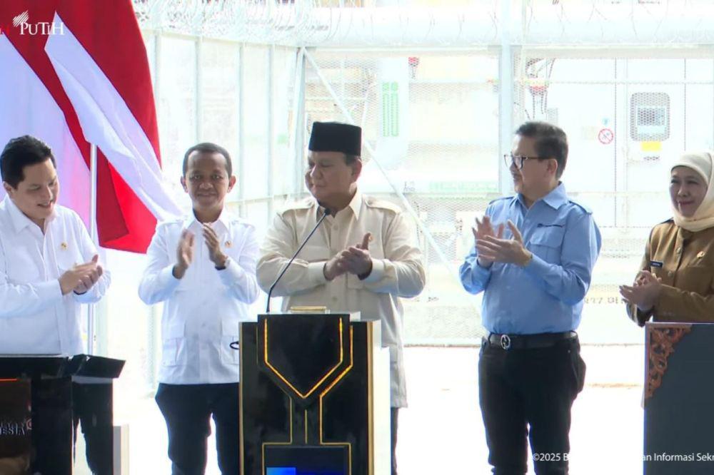 Resmikan Pabrik Pemurnian Emas Freeport, Prabowo: RI Jual barang Jadi